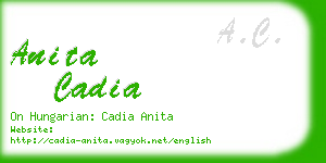 anita cadia business card